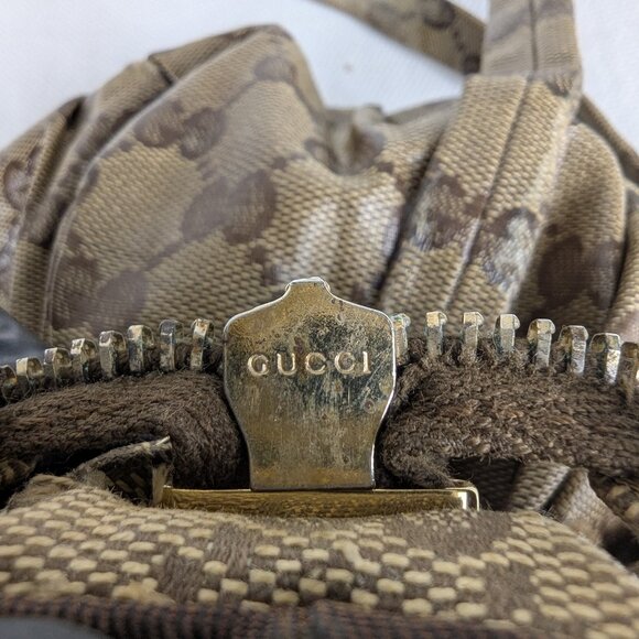 Authentic GUCCI Beige/Ebony Crystal Web Stripe Small Shoulder Bag Made in Italy - Picture 11 of 15